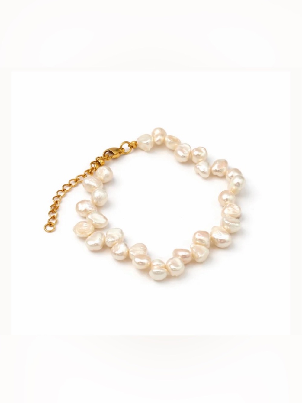 New with dust bag Oshena White Pearl Bracelet with Gold Toggle. Retail $160